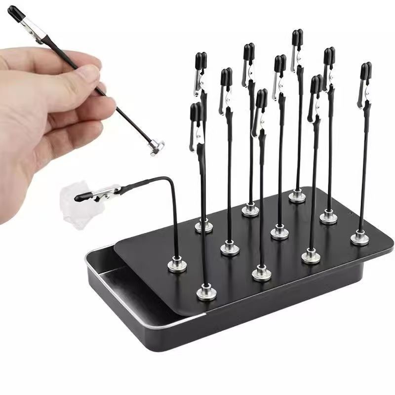 Metallic Paint Set - Model Painting Stand Base Holder 12PCS