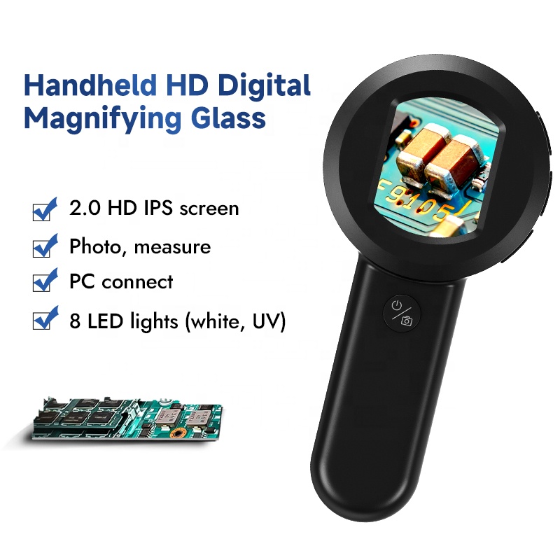 Magnifier With Light - Magnifying Glass 100X HM020 with 8