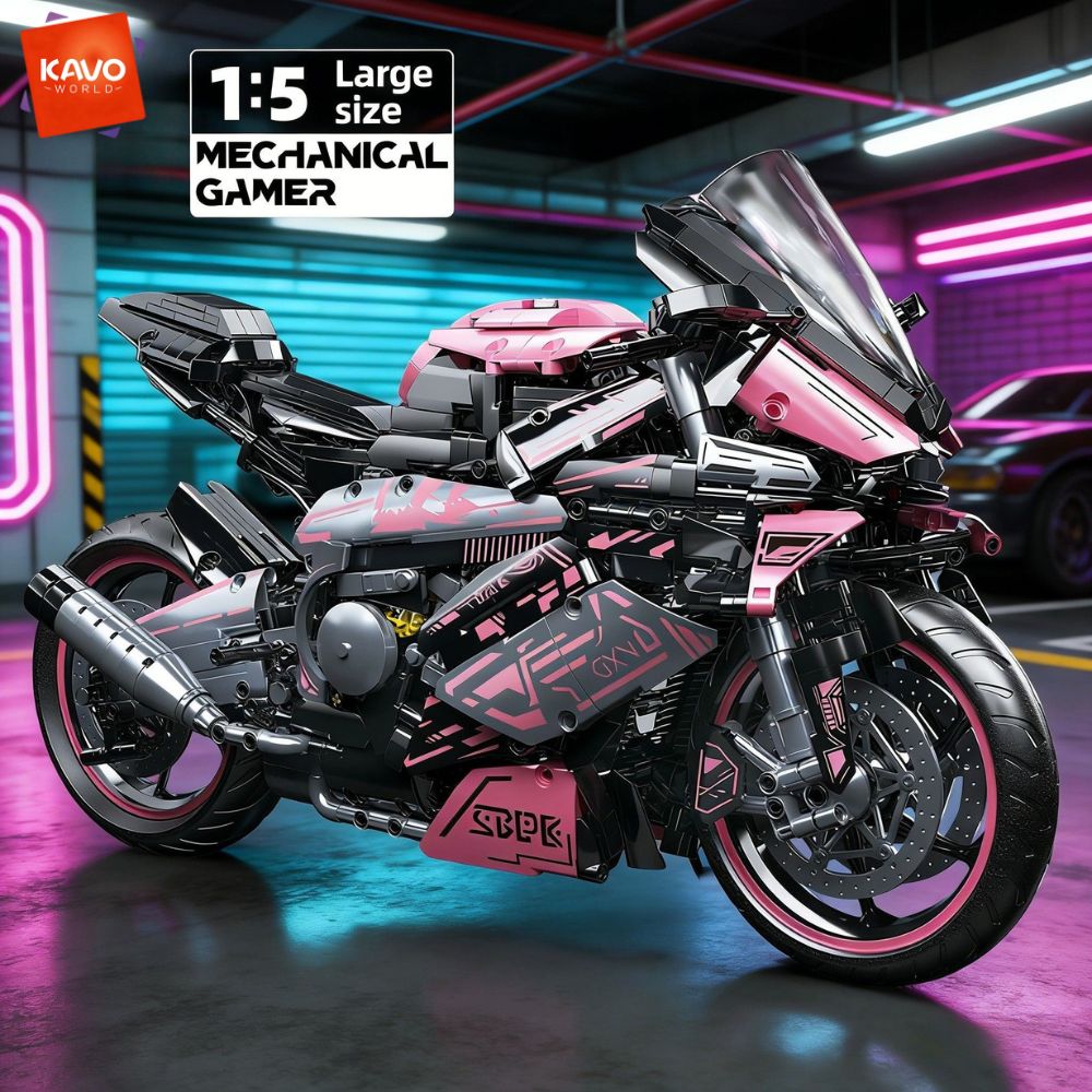 KAVOWORLD 2096PCS Pink Motorcy - Model Kit In Era recension och pris