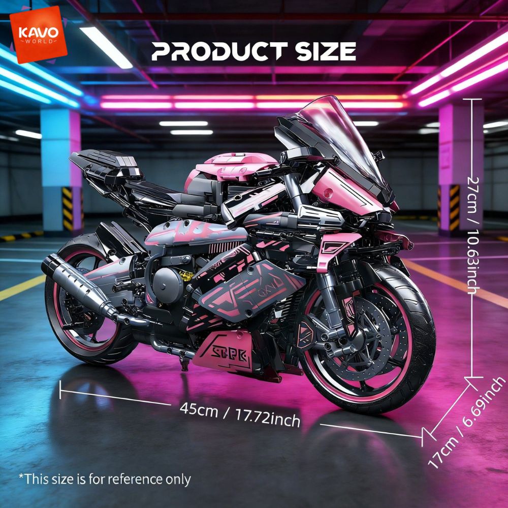 KAVOWORLD 2096PCS Pink Motorcy - Model Kit In Era recension och pris