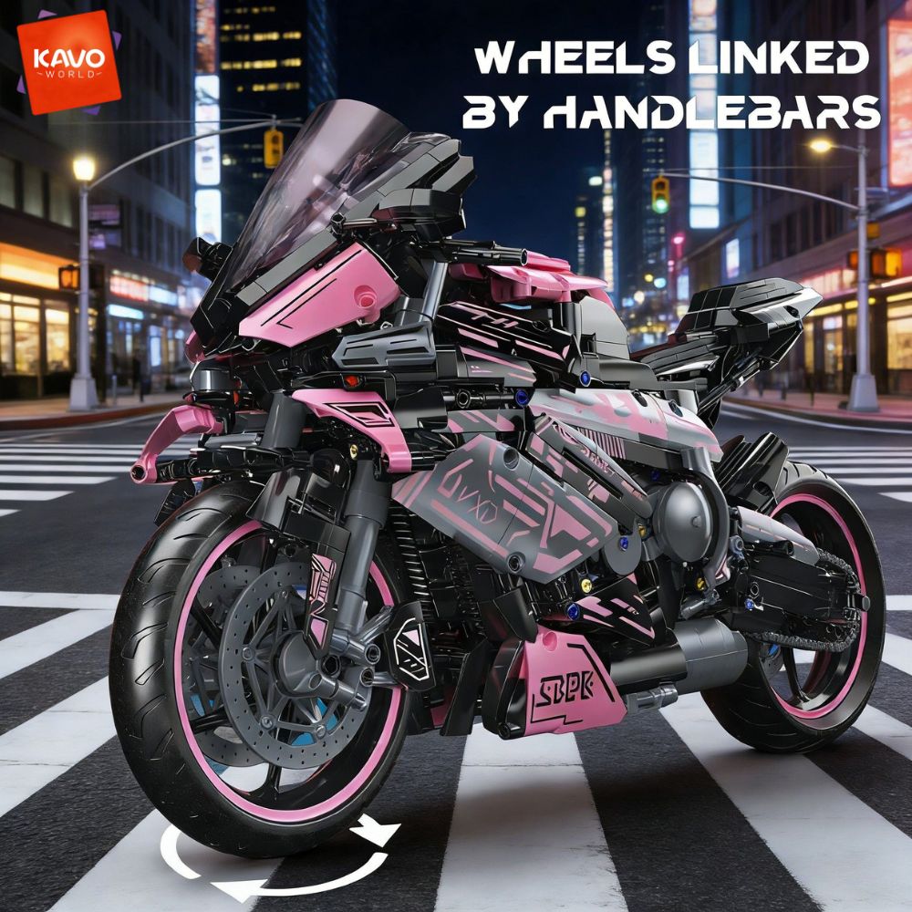 KAVOWORLD 2096PCS Pink Motorcy - Model Kit In Era recension och pris
