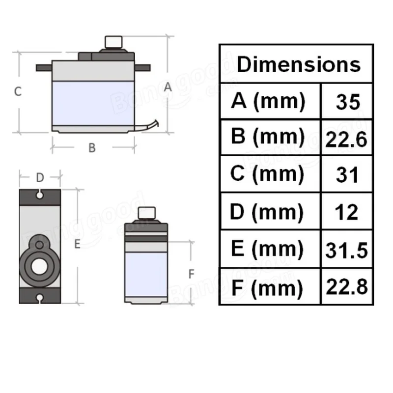 4PCS MG92B 13.8g 3.5KG Torque  - Model Kit Helicopter recension och pris
