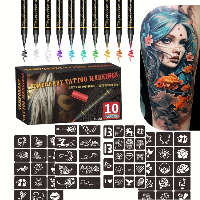 Temporary Tattoo Marker Set 10 - Metallic Paint Set recension och pris