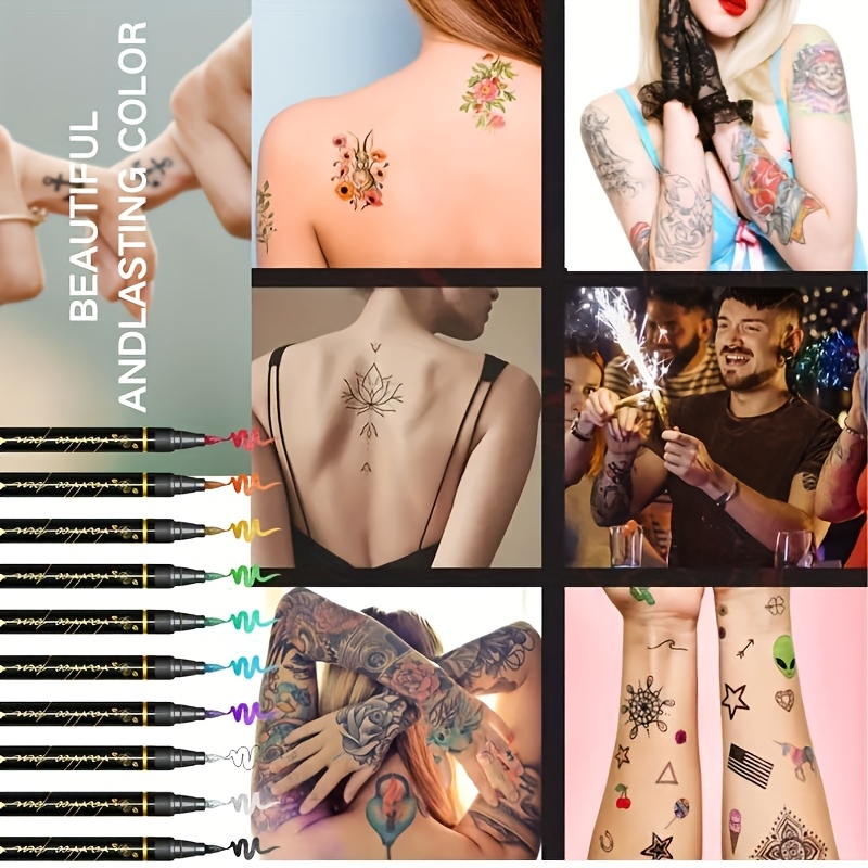 Temporary Tattoo Marker Set 10 - Metallic Paint Set recension och pris