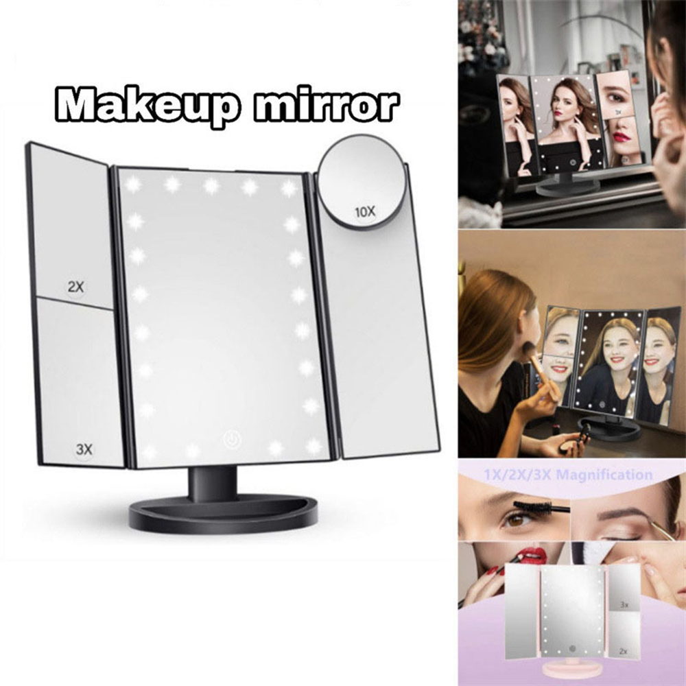 Bathroom Folding Makeup Mirror - Magnifier With Light recension och pris