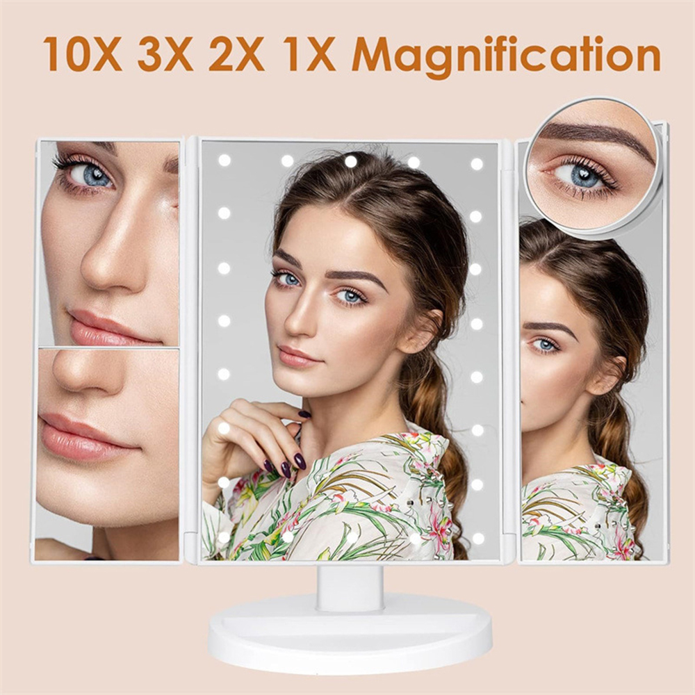 Bathroom Folding Makeup Mirror - Magnifier With Light recension och pris