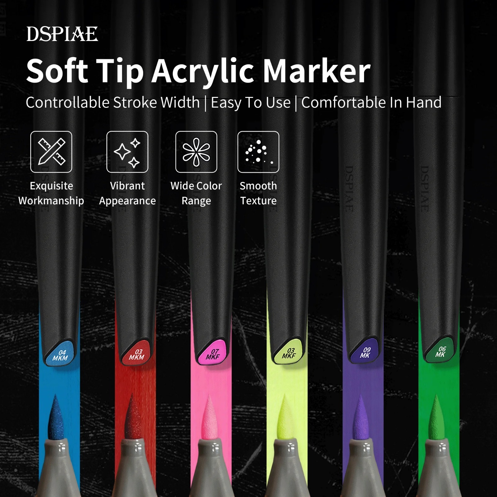 DSPIAE Soft Tip Water Based Ma - Metallic Paint Set recension och pris