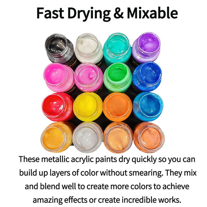 6/ 9/16 Colors 30ml Pearlescen - Metallic Paint Set recension och pris