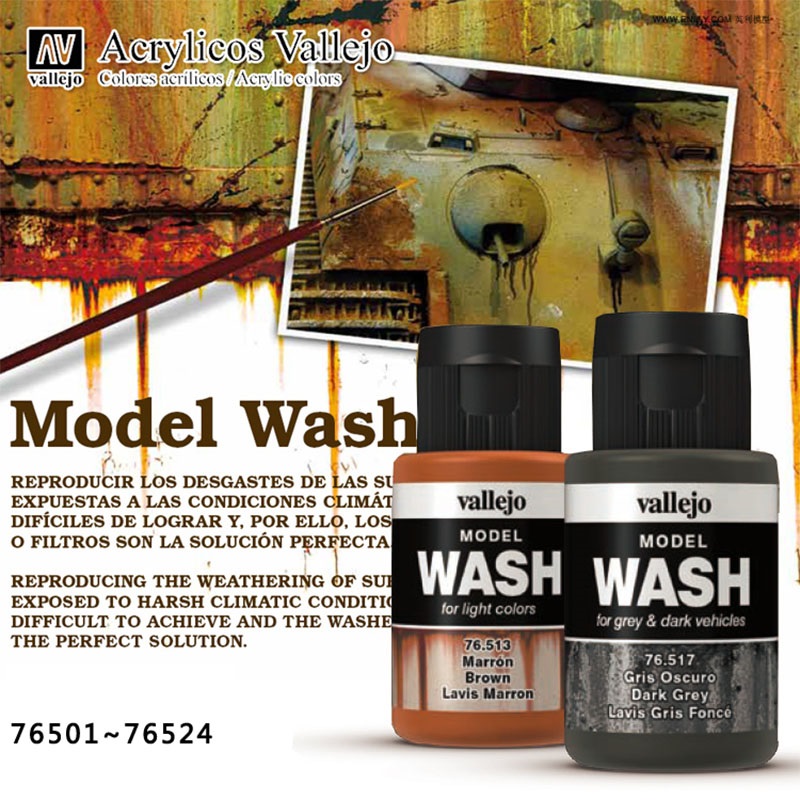 Vallejo 35ml Model Wash Weathe - Tamiya Model Paint Set recension och pris