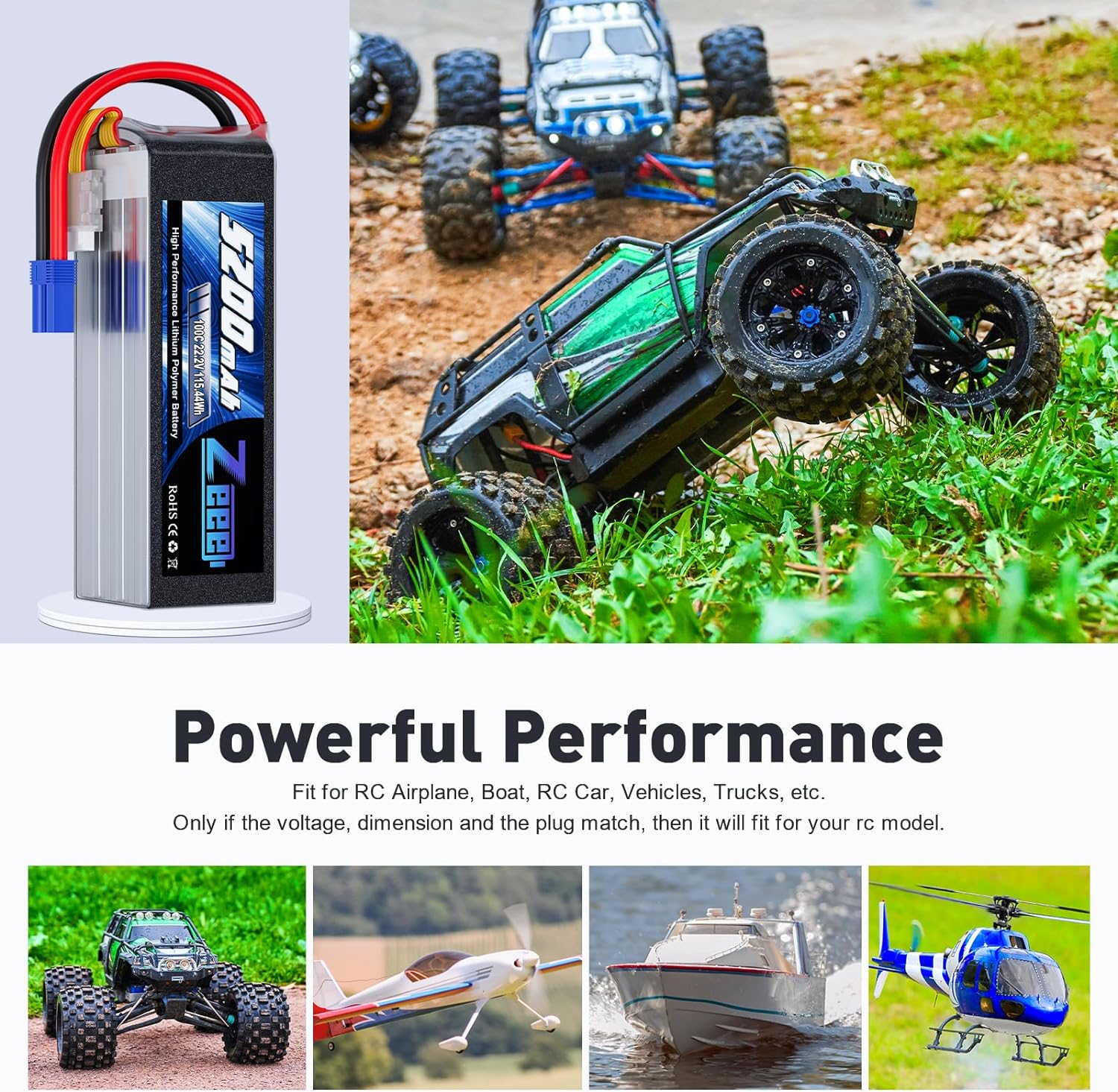 Zeee 6S 5200mAh Lipo Battery 2 - Model Kit Helicopter recension och pris